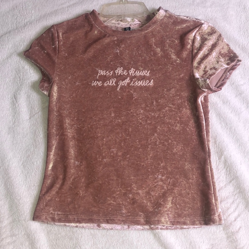h&m velvet crop top